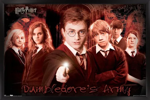 Vista 8 de Harry Potter y la orden del fénix - Póster de pared grupal, 22.4 pulgadas de largo x 14.7 pulgadas, versión enmarcada en madera de granero