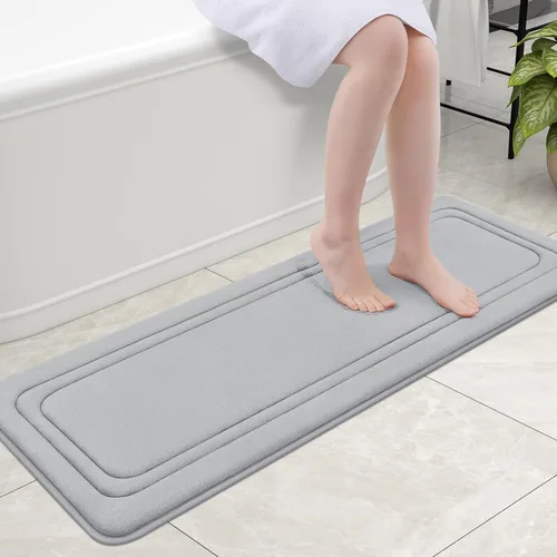 Vista 52 de Grandaily Alfombra de Baño de Espuma Viscoelástica 24x16, Ultra Suave, Antideslizante y Absorbente, Alfombras de Baño Lavables a Máquina y Secables