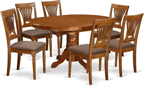 Vista 13 de East West Furniture AVPL5-BCH-W - Juego de mesa de cocina de 5 piezas para 4 personas, incluye una mesa de comedor ovalada con hoja de mariposa y 4