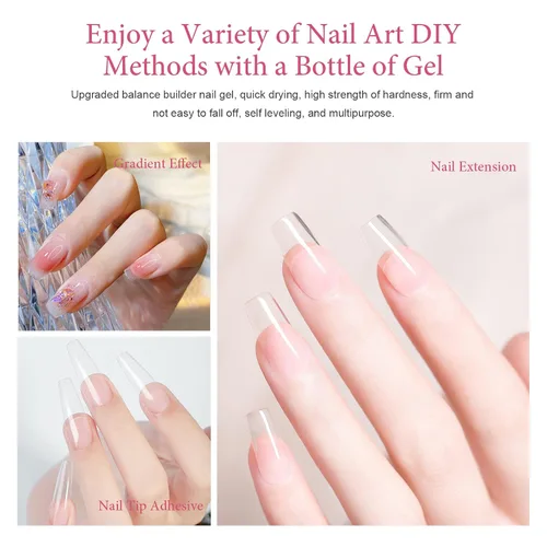 Vista 5 de X&D Kit de uñas de poligel natural transparente Poly Gel Kit de secado rápido extensión de uñas de equilibrio constructor de uñas gel 08