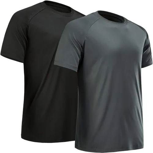 Vista 17 de Camisetas de entrenamiento para hombre, de manga corta, de secado rápido, atlético, gimnasio, activo, absorbe la humedad