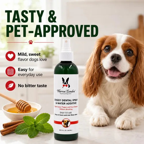 Vista 5 de Warren London - Aerosol dental y aditivo de agua para perros y gatos, cuidado bucal de aliento fresco, soporte de dientes y encías de menta, spray
