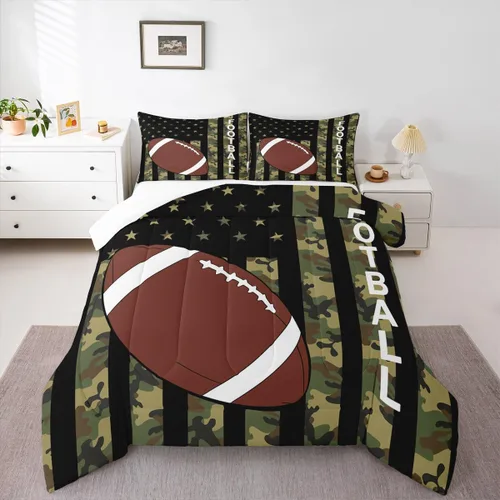 Vista 31 de Feelyou Juego de edredón de baloncesto para niñas y niños, juego de ropa de cama con juegos de pelota, decoración de habitación, regalo para amantes