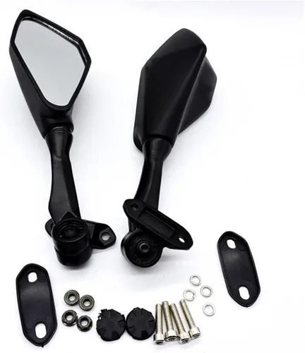 Vista 3 de Espejos retrovisores de motocicleta para Kawasaki para Ninja125 250 300 400 650 1000 para H2 H2r para Zx6r para Ninja plegable espejos ajustables