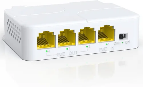 Vista 13 de Yuanley extensor PoE de 5 puertos Gigabit con 4 salidas PoE, 90W de entrada, mini interruptor de 5 canales de 1000Mbps IEEE 802.3af/at/bt, carcasa