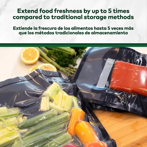 Vista 7 de Bolsas de alimentos selladas al vacío de 11 x 24 pulgadas, 50 unidades, 5.5
