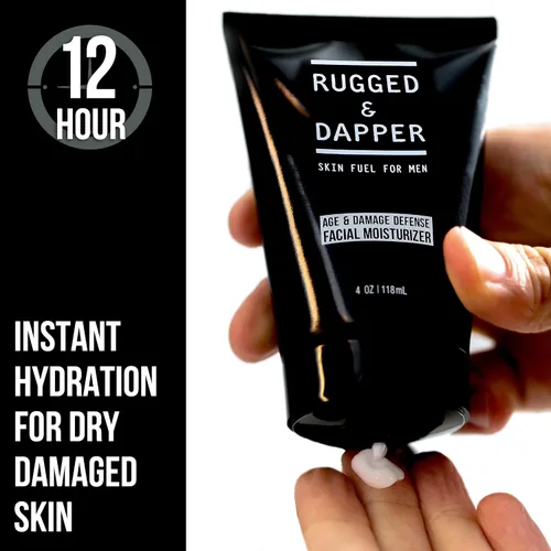 Vista 2 de Rugged & Dapper–Crema facial hidratante para hombres–4 onzas–Crema facial de uso diario antiarrugas y loción para después de afeitar con karité