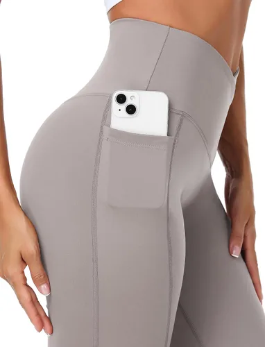 Vista 4 de MIHRUSEM Flared Leggings Skims Dupe Forbidden Pants Butt Lifting Leggings Tummy Control with Pockets for Women