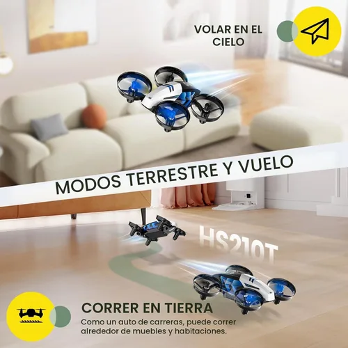 Vista 2 de Holy Stone HS210T Drones para niños, 2 en 1 MINI Drone de interior con modo Land & Fly, cuatro deformaciones de postura, cuadricóptero RC con giro