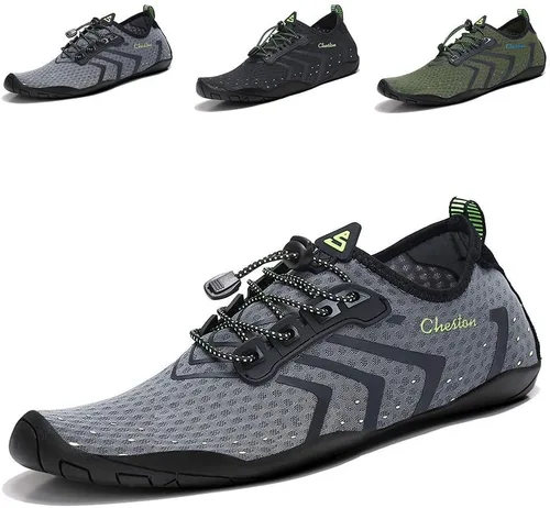 Vista 9 de Cheston Zapatos acuáticos descalzos de secado rápido para hombre y mujer Negro (All-Black)