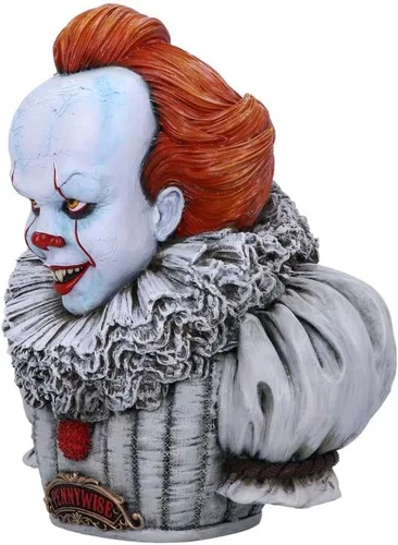 Vista 2 de Nemesis Now Busto Pennywise con licencia oficial de IT Capítulo 2, blanco, 11.8 in