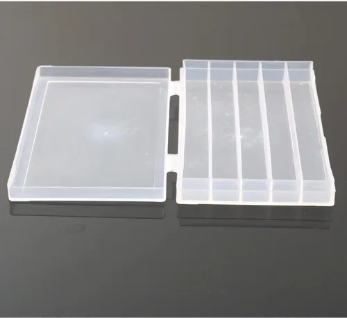 Vista 3 de Caja de almacenamiento con 5 compartimentos para almacenamiento de fresas de fresado, roscas, taladros y herramientas de torneado, 71 x 106 x 15mm