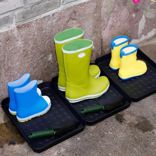 Vista 3 de TREETDOBV Bandeja para botas para todo tipo de clima, bandeja para botas para entrada interior, bandeja impermeable para zapatos con borde elevado