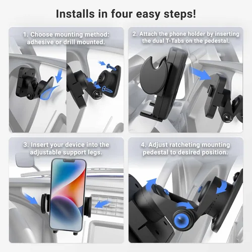 Vista 4 de ARKON Soportes - Soporte adhesivo para teléfono para camión y automóvil Agarre seguro Compatibilidad versátil Fácil instalación Soporte