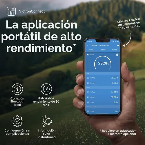 Vista 8 de Victron Energy BlueSolar MPPT Controlador de carga solar - Controladores de carga para paneles solares - 75V, 15 amperios, 12/24 voltios