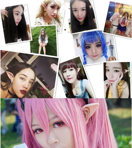 Vista 6 de Secaden Cosplay Fairy Pixie Elf Orejas suaves puntas puntiagudas para disfraz de anime