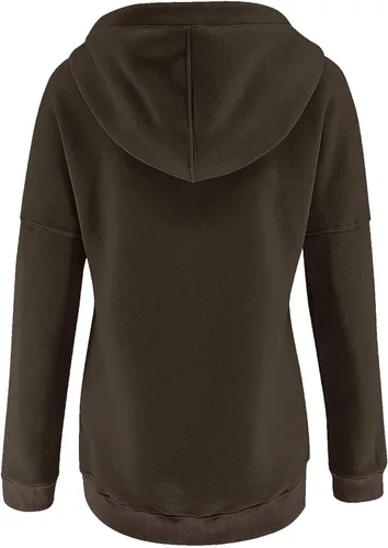 Vista 5 de Yubnlvae Sudaderas con capucha para mujer, talla grande, con diseños gráficos, cremallera y bolsillo de canguro, sudaderas de moda de otoño 2023