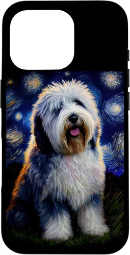 Vista 20 de Old English Sheepdog in Starry Night Painting Dog Mom Dad Case for iPhone 17