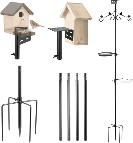 Vista 11 de ERYTLLY Bird House - Kit de montaje en poste de 80 pulgadas - Barra de soporte ajustable para comedero de colibríes, conjunto de soporte universal