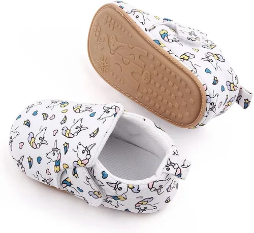 Vista 6 de Zapatos de bebé para niños y niñas, tenis de goma antideslizantes, suela de primer caminante, zapatillas de dibujos animados, zapatos para cuna de 0