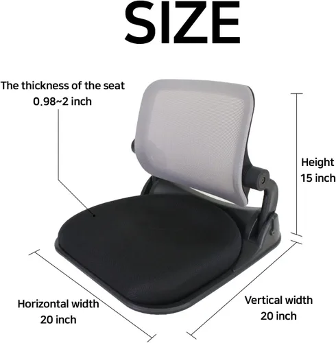 Vista 3 de Silla de suelo patentada con soporte de espalda, silla ortopédica plegable para adultos y niños, asiento japonés sin patas para meditación, TV