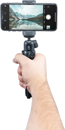 Vista 6 de VANGUARD Vesta TT - Trípode de sobremesa de aluminio con soporte para teléfono inteligente, color negro (Vesta TT1 BP)