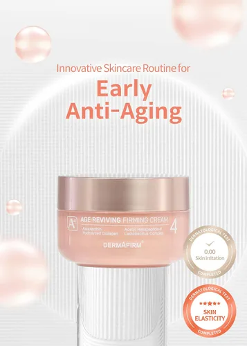 Vista 2 de Dermafirm Crema hidratante facial A4 para reafirmar los poros y elasticidad de la piel con colágeno, astasoma y péptido, sin ensayos en animales