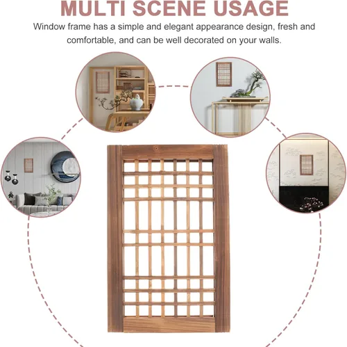 Vista 6 de Yardwe Decoración de pared para ventana de campo, marco de ventana, decoración de pared rústica, decoración de casa de campo, decoración