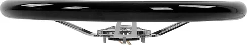 Vista 9 de Volante retro, 14.961 in 15 pulgadas, montaje clásico de volante de nogal agarre de 3 radios remachado 6 agujeros modificación universal (negro)