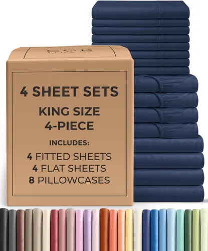 Vista 90 de Pack of 2, Twin Size 3 Piece Sheet Set - Breathable & Cooling - White