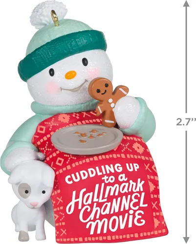 Vista 5 de Hallmark Keepsake Adorno navideño 2022, muñeco de nieve Hallmark Channel Movie Time