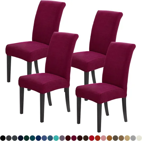 Vista 57 de Joccun - Juego de 2 fundas para sillas de comedor, fundas elásticas para sillas de comedor, fundas de asiento para sillas de comedor, funda de Negro