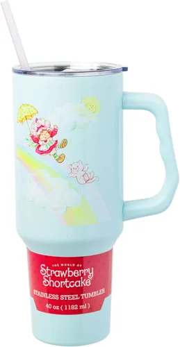 Vista 30 de Silver Buffalo Betty Boop Core - Vaso de acero inoxidable con tapa para pajilla, tapa, popote y asa, 40 onzas