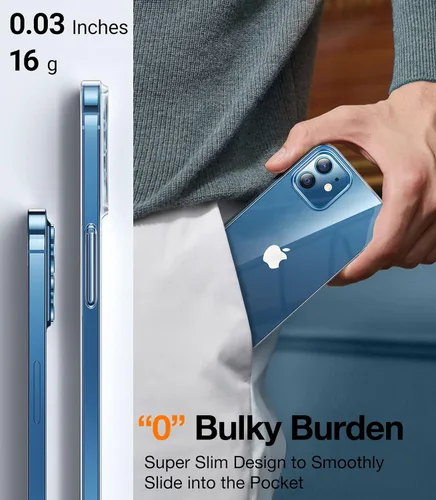 Vista 3 de TORRAS Funda para iPhone 12 Pro - Ajuste Delgado, Cubierta Dura de PC Resistente, Nunca se Amarille, Funda de Teléfono Super Delgada y Ligera, 6.1