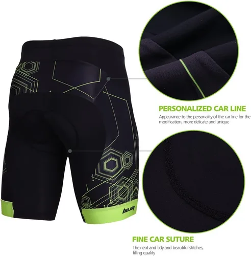 Vista 3 de beroy Pantalones de ciclismo cómodos para hombre, pantalones cortos de bicicleta acolchados 3D
