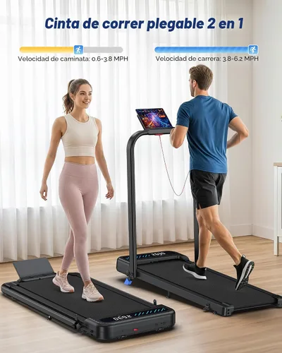 Vista 2 de Cardirun Walking Pad with Incline and Stable Handle Bar, Foldable Treadmill