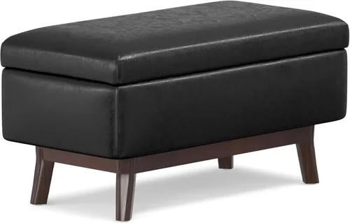 Vista 18 de SIMPLIHOME Owen Mesa de Centro Rectangular Moderna de Mediados de Siglo de 34 pulgadas de Ancho con Otomana de Almacenamiento en Tela de Poliéster