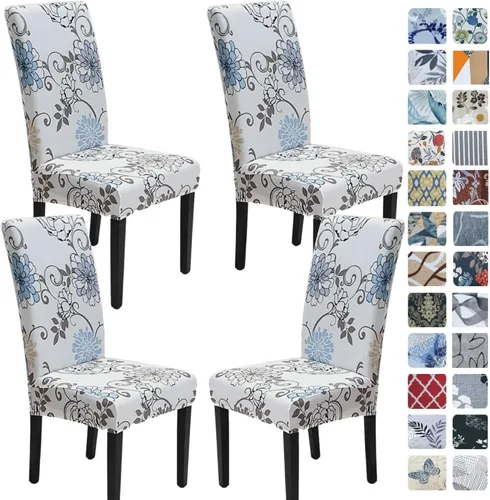 Vista 50 de SPRINGRICO Juego de 4 fundas para sillas de comedor, fundas elásticas para sillas de comedor, de elastano lavables, fundas para sillas Parsons