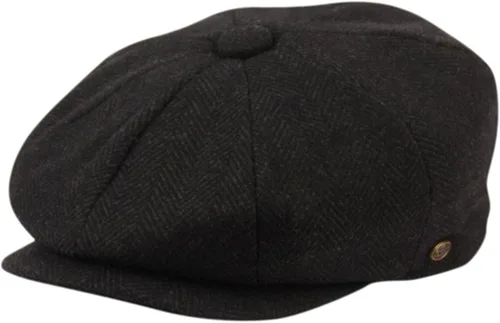 Vista 2 de Sombrero clásico de 8 paneles de mezcla de lana Newsboy Snap Brim Collection para hombre 2317-gris oscuro