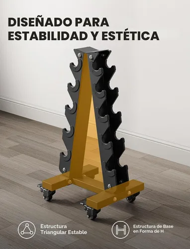 Vista 7 de YOLEO Estante para mancuernas, ajustable y compacto para mancuernas, pesas rusas, mancuernas, organizador de almacenamiento de pesas resistente