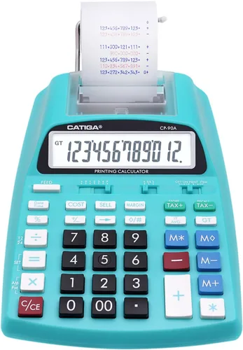 Vista 8 de CATIGA Calculadora de impresión con cinta de impresión - Máquina de adición de 10 teclas con rollo de papel, calculadora eléctrica de escritorio