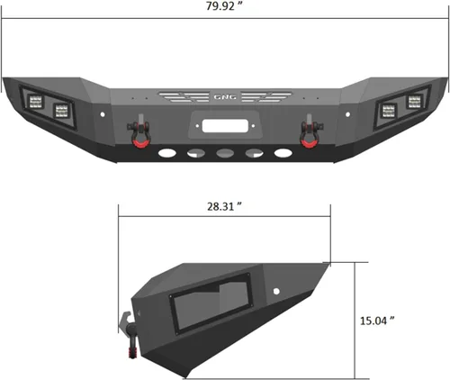 Vista 4 de Parachoques delantero de acero para Dodge Ram 1500 2006-2008 con placa de cabrestante y luces (textura negra)
