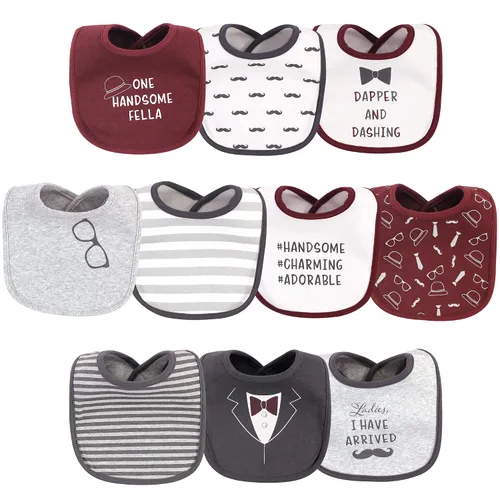 Vista 64 de Hudson Baby Baberos unisex de algodón para bebé, nube rosa, talla única (paquete de 2)
