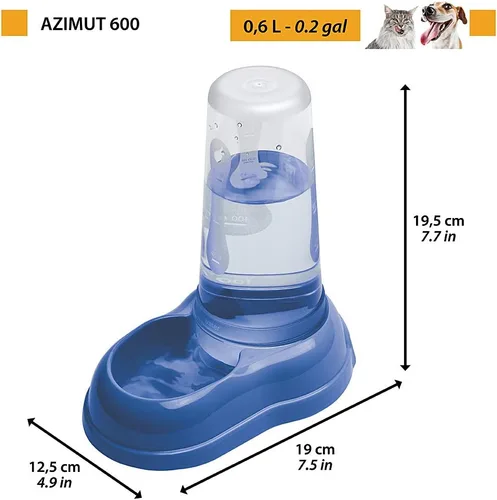Vista 2 de Ferplast AZIMUT 600 Dispensador de alimentos o agua para perros y gatos Dispensador de alimentos secos Alimentador de agua 0,6 litros, fondo Blanco