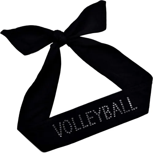 Vista 2 de Funny Girl Designs Juego de 3 diademas de algodón elástico con diamantes de imitación para fanáticos de voleibol