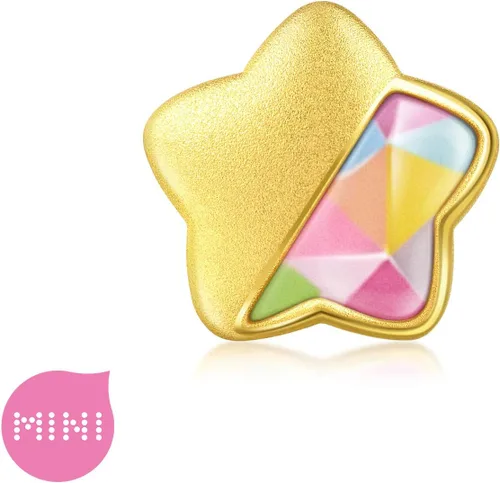 Vista 3 de CHOW SANG SANG 999 Pulsera de oro macizo de 24 quilates con dije de estrella de la suerte para mujer 91837C, Oro