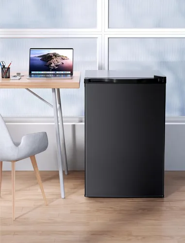 Vista 6 de COWSAR Mini refrigerador de 3.1 pies cúbicos, refrigerador compacto de tamaño dormitorio con puerta individual reversible, termostato ajustable Negro