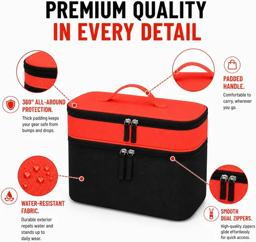 Vista 5 de Bevegekos Bolsa de viaje de almacenamiento para Toniebox 2, juego de iniciación, para figuras de Tonie, estación de carga y auriculares, solo funda