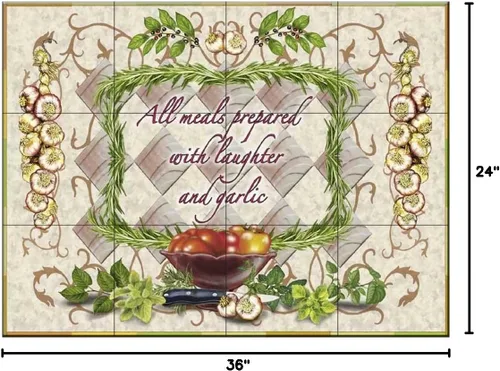 Vista 2 de Mural de azulejos de cerámica - Risas y ajo - de Rosiland Solomon
