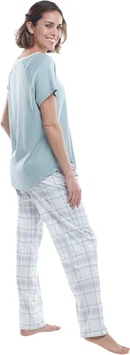 Vista 2 de Conjunto de pijama de algodón Pima increíblemente suave para mujer - Conjunto de manga corta